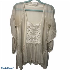 Jonny Was 4 Love and Liberty Silk Ivory Top #0137